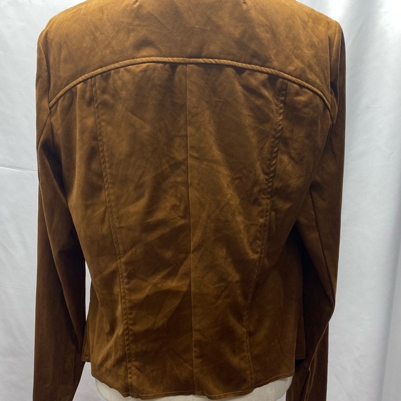 Kut from the Kloth NWT Tan Faux Suede Women's Open Blazer LG Pockets - Picture 2 of 15